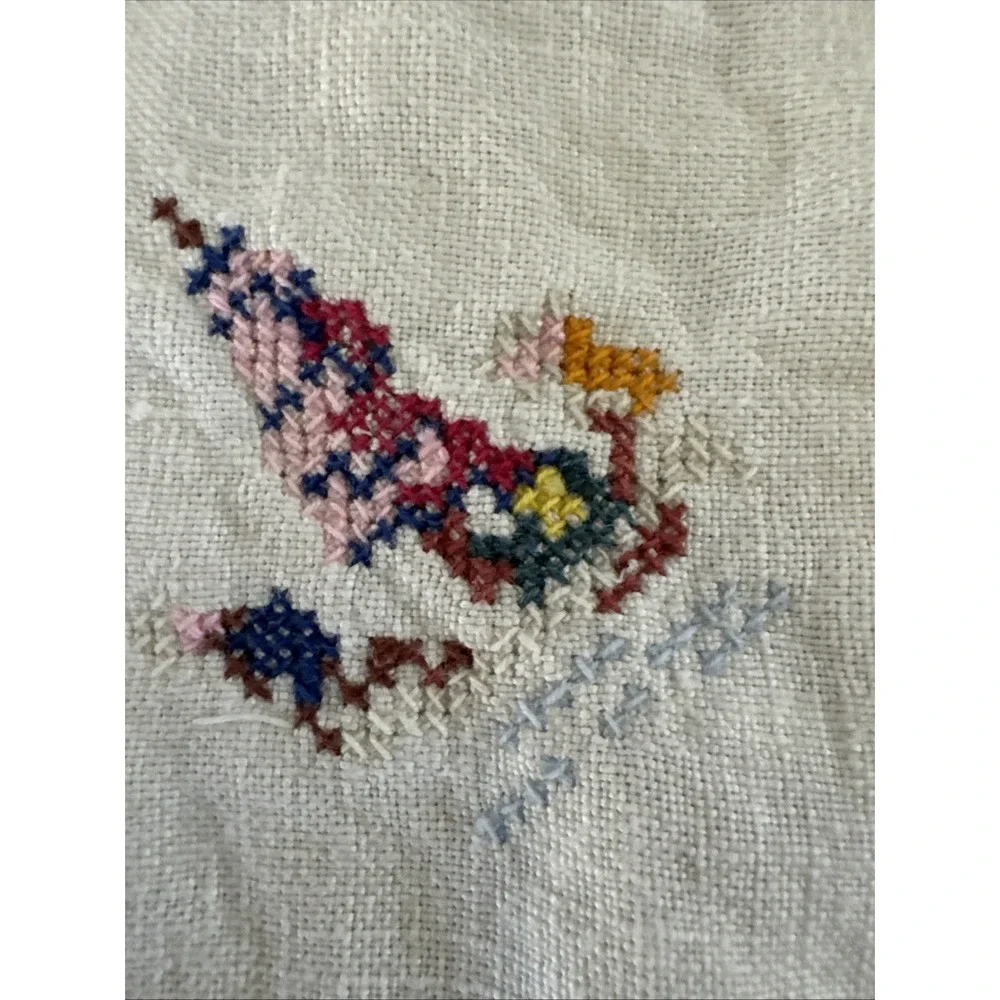 Vintage Handsewn Table Top Scarves Lot of 3 / 4 Napkins